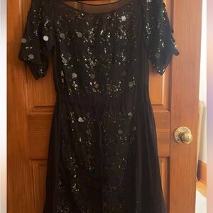 Elegant Black Sequin Dress Gossip Girl Blair Waldorf birthday dress
